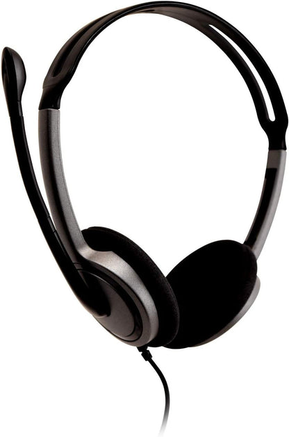 V7 HA212 Lightweight Stereo Headset with Microphone - Black & Grey