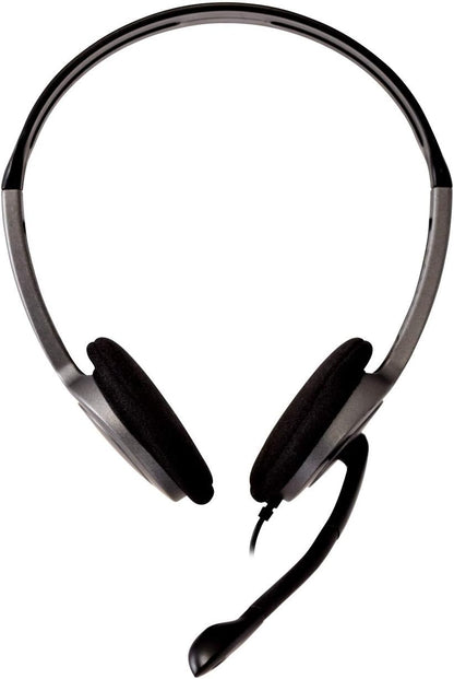 V7 HA212 Lightweight Stereo Headset with Microphone - Black & Grey