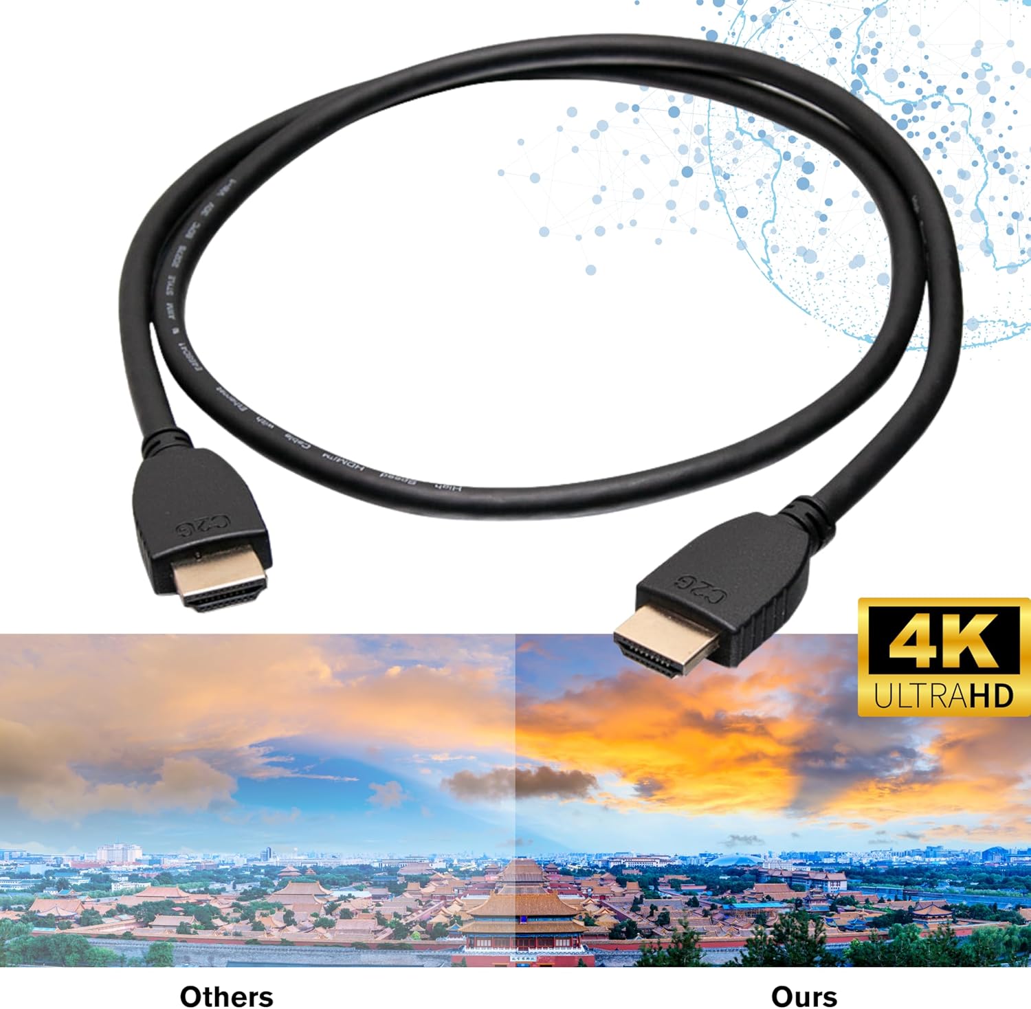 C2G 0.6M 4K UHD High Speed HDMI Cable (60Hz) with Ethernet for 4K Devices, TVs, Laptops, Xbox One, Xbox Series S, Blu-ray, DVD, PS4, PS5, Smart TV, Soundbar and Monitors (2 Foot
