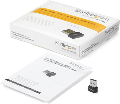 StarTech.com Wireless USB WiFi Adapter – Dual Band AC600 Wireless Dongle - 2.4GHz / 5GHz - 802.11ac Wi-Fi Laptop Adapter (USB433ACD1X1