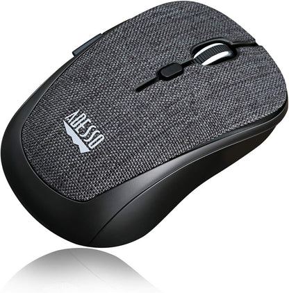 Adesso iMouse S80B - Ratón (Ambidextro, Óptico, RF inalámbrico, 1600 DPI, Negro, Gris