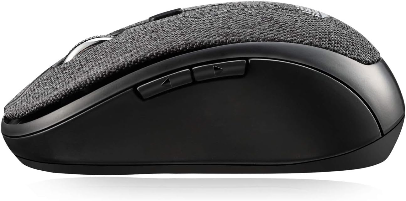 Adesso iMouse S80B - Ratón (Ambidextro, Óptico, RF inalámbrico, 1600 DPI, Negro, Gris