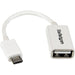 StarTech.com 5in White Micro USB to USB OTG Host Adapter M/F - Micro USB Male to USB A Female On-The-Go Host Cable Adapter - White (UUSBOTGW