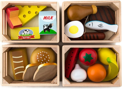 Melissa and Doug Holz Lebensmittel Kinderküche Zubehör Holz | Spielküche Zubehör Holz & Kaufladen Zubehör Holz | Küchenspielzeug für Kinder Küchenzubehör | Holzspielzeug Küche Kinder ab 2 Jahre