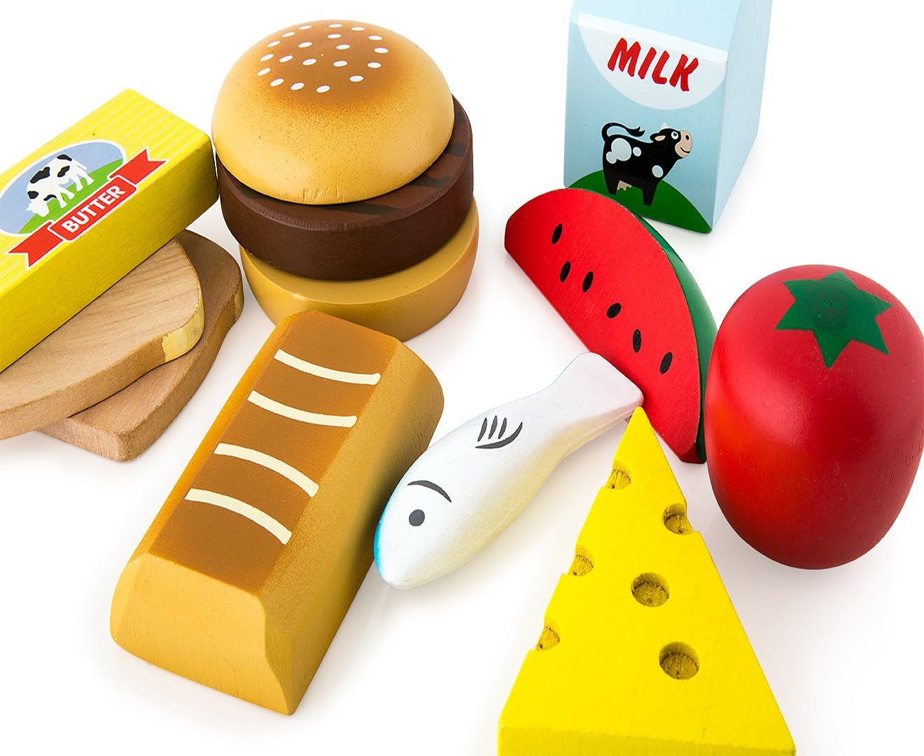 Melissa and Doug Holz Lebensmittel Kinderküche Zubehör Holz | Spielküche Zubehör Holz & Kaufladen Zubehör Holz | Küchenspielzeug für Kinder Küchenzubehör | Holzspielzeug Küche Kinder ab 2 Jahre