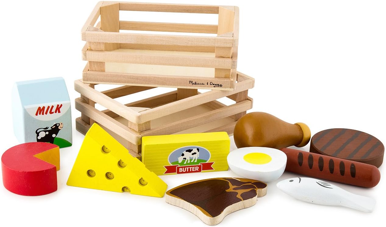 Melissa and Doug Holz Lebensmittel Kinderküche Zubehör Holz | Spielküche Zubehör Holz & Kaufladen Zubehör Holz | Küchenspielzeug für Kinder Küchenzubehör | Holzspielzeug Küche Kinder ab 2 Jahre
