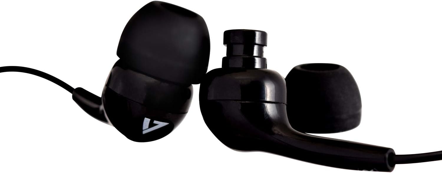 V7 HA105 Lightweight Stereo Earbuds - Black