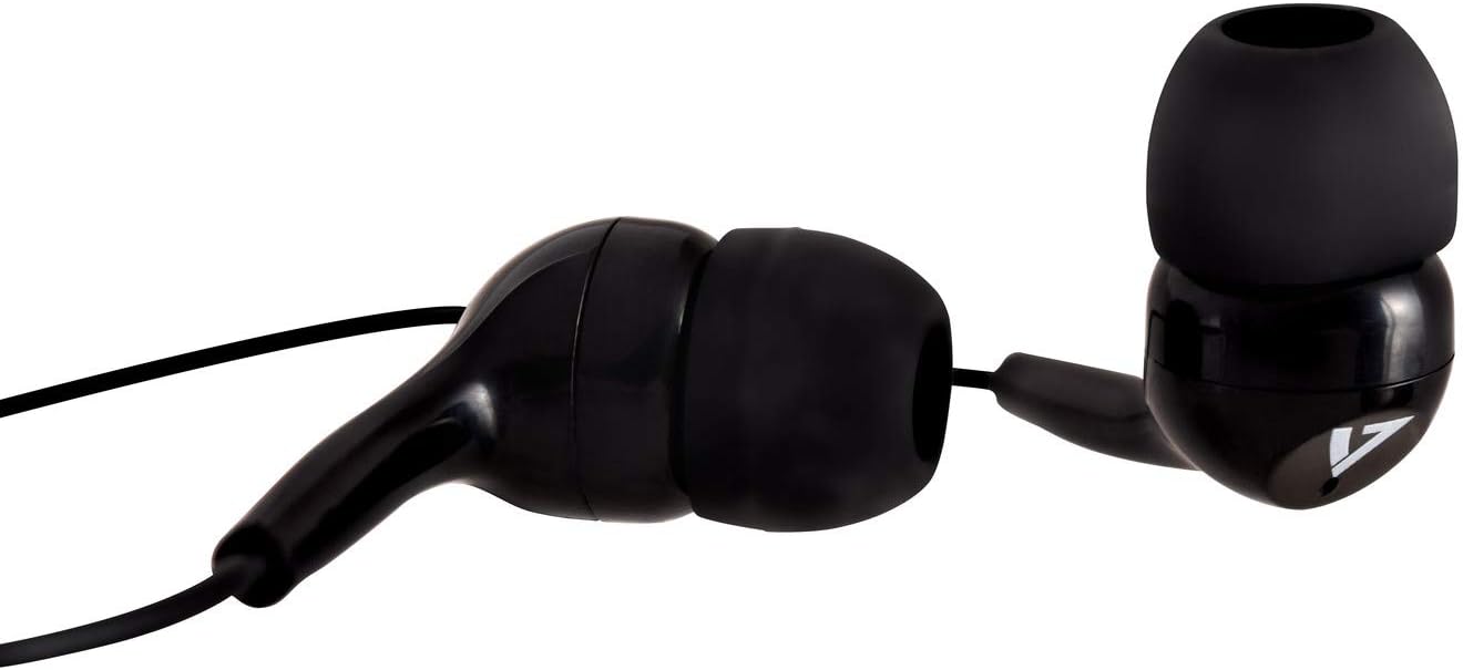 V7 HA105 Lightweight Stereo Earbuds - Black