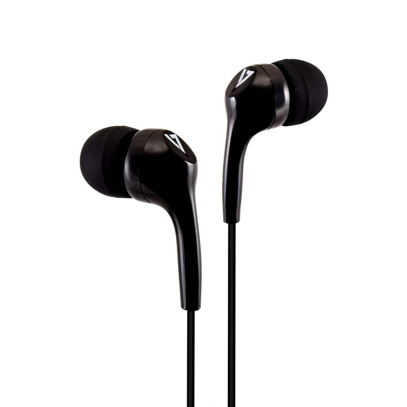 V7 HA105 Lightweight Stereo Earbuds - Black