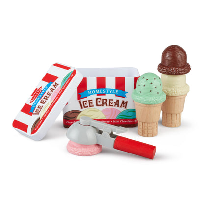 Melissa & Doug Magnetische speelset met ijshoorntjes om te scheppen en stapelen | Houten speelgoed | Speelgoedeten | 10 speelstukjes | IJs speelgoed voor kinderen | 3+ | Cadeau voor jongens en meisjes