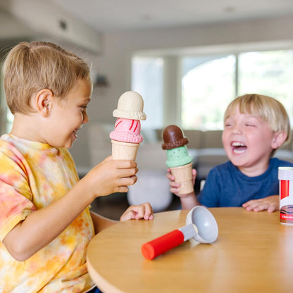 Melissa & Doug Magnetische speelset met ijshoorntjes om te scheppen en stapelen | Houten speelgoed | Speelgoedeten | 10 speelstukjes | IJs speelgoed voor kinderen | 3+ | Cadeau voor jongens en meisjes