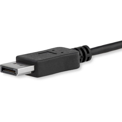 StarTech.com 6ft/1.8m USB C to DisplayPort 1.2 Cable 4K 60Hz - USB-C to DisplayPort Adapter Cable HBR2 - USB Type-C DP Alt Mode to DP Monitor Video Cable - Works w/ Thunderbolt 3 - Black (CDP2DPMM6B