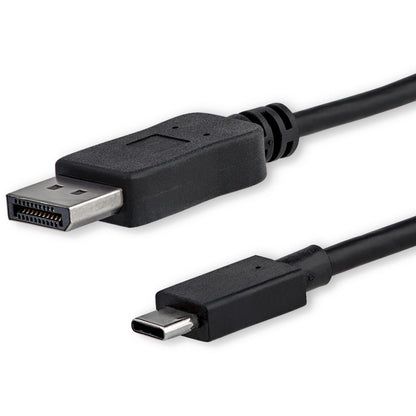 StarTech.com 6ft/1.8m USB C to DisplayPort 1.2 Cable 4K 60Hz - USB-C to DisplayPort Adapter Cable HBR2 - USB Type-C DP Alt Mode to DP Monitor Video Cable - Works w/ Thunderbolt 3 - Black (CDP2DPMM6B