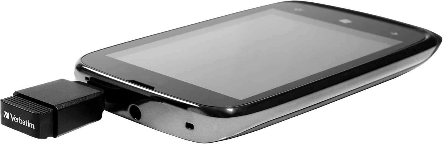 Verbatim 32GB Nano USB Flash Drive with USB OTG Micro Adapter - Black