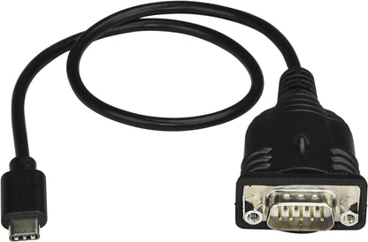 StarTech.com USB C to Serial Adapter Cable 16" (40cm) - USB Type C to RS232 (DB9) Converter Cable - USB-C Serial Cable for PLCs, Scanners, Printers - Male/Male - Windows/Mac/Linux (ICUSB232C