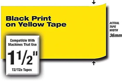 BROTHER Labelling Tape, Black on Yellow