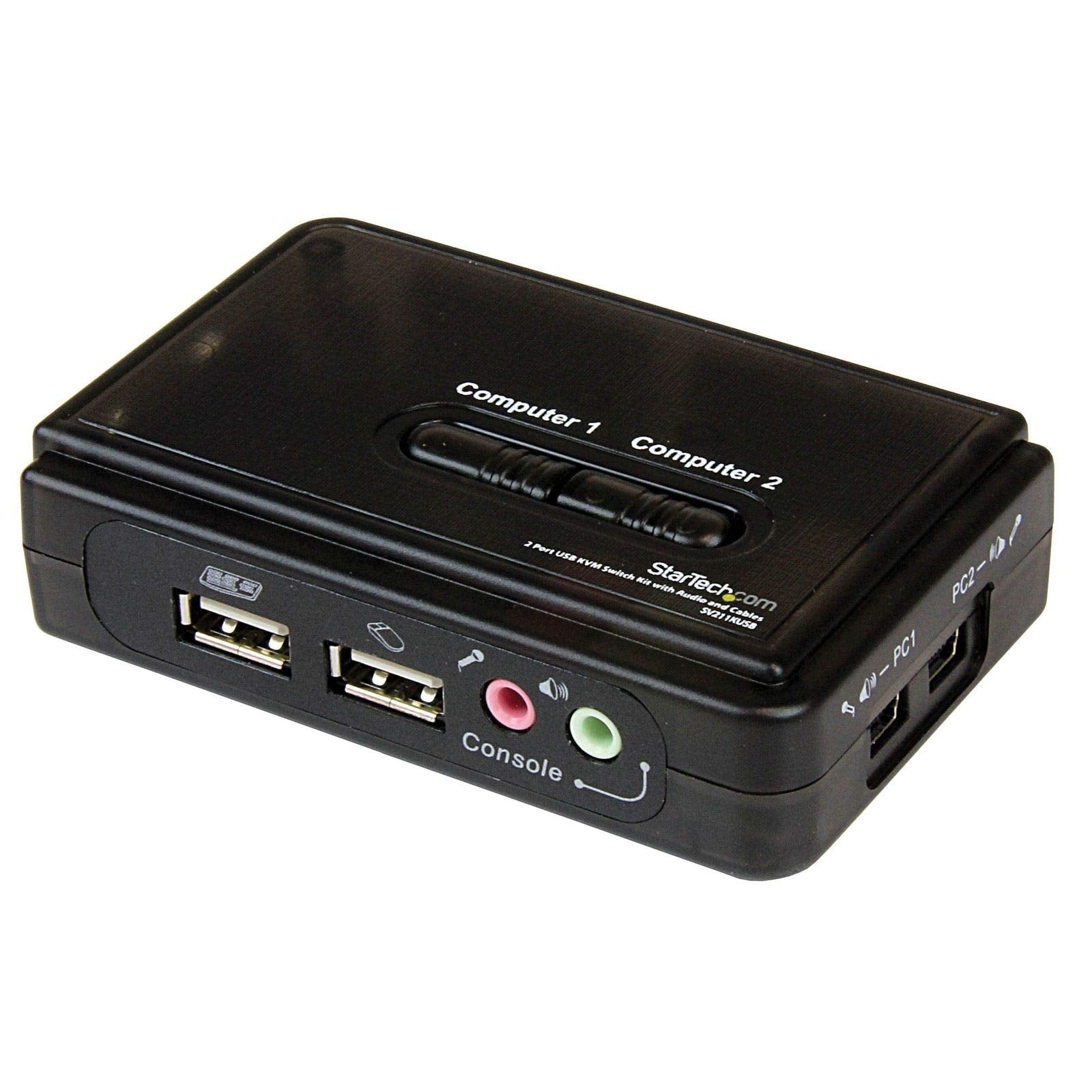 StarTech.com Kit commutateur KVM USB VGA à 2 ports avec audio et câbles - Switch écran clavier souris - Noir (SV211KUSB)