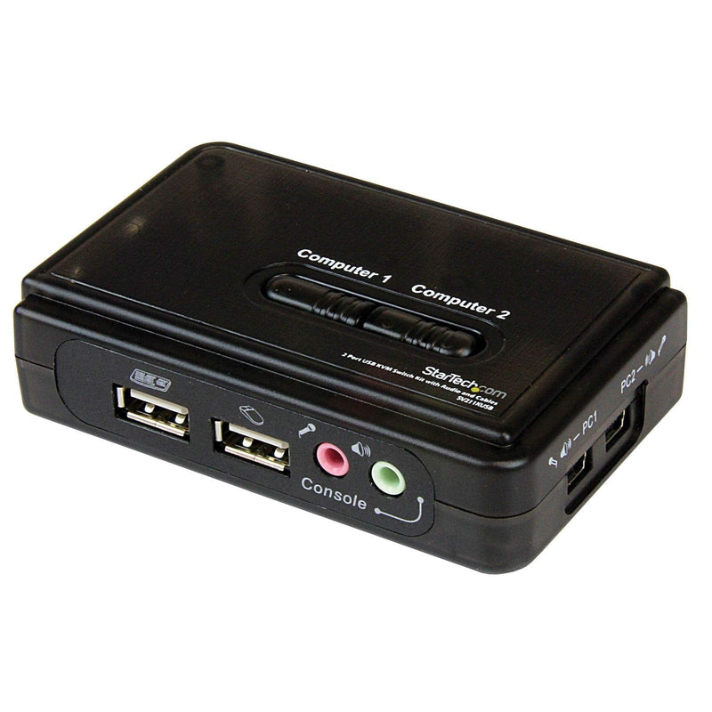 StarTech.com Kit commutateur KVM USB VGA à 2 ports avec audio et câbles - Switch écran clavier souris - Noir (SV211KUSB)