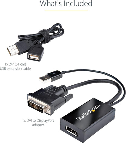 StarTech.com Adaptateur DVI vers DisplayPort - Alimentation USB - 1920 x 1200 - Convertisseur DVI vers DisplayPort - Adaptateur Vidéo - DVI-D vers DP (DVI2DP2