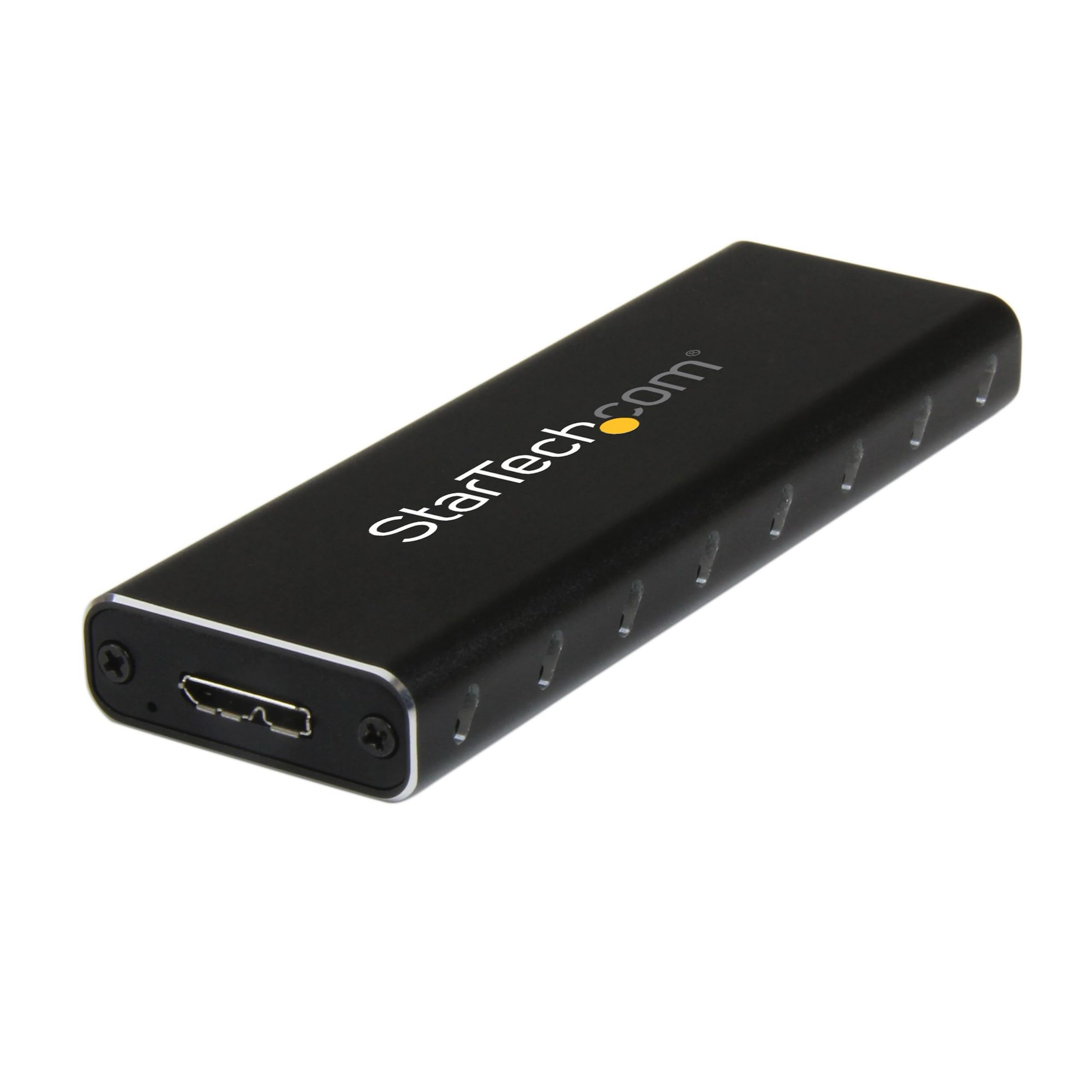 StarTech.com M.2 SSD Aluminum Enclosure to USB 3.0 (5Gbps) with UASP - Black - M.2 NGFF SATA with B Key & B+M Key - External M.2 Portable Enclosure - Not Compatible with NVMe / AHCI (SM2NGFFMBU33