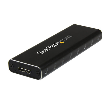 StarTech.com M.2 SSD Aluminum Enclosure to USB 3.0 (5Gbps) with UASP - Black - M.2 NGFF SATA with B Key & B+M Key - External M.2 Portable Enclosure - Not Compatible with NVMe / AHCI (SM2NGFFMBU33