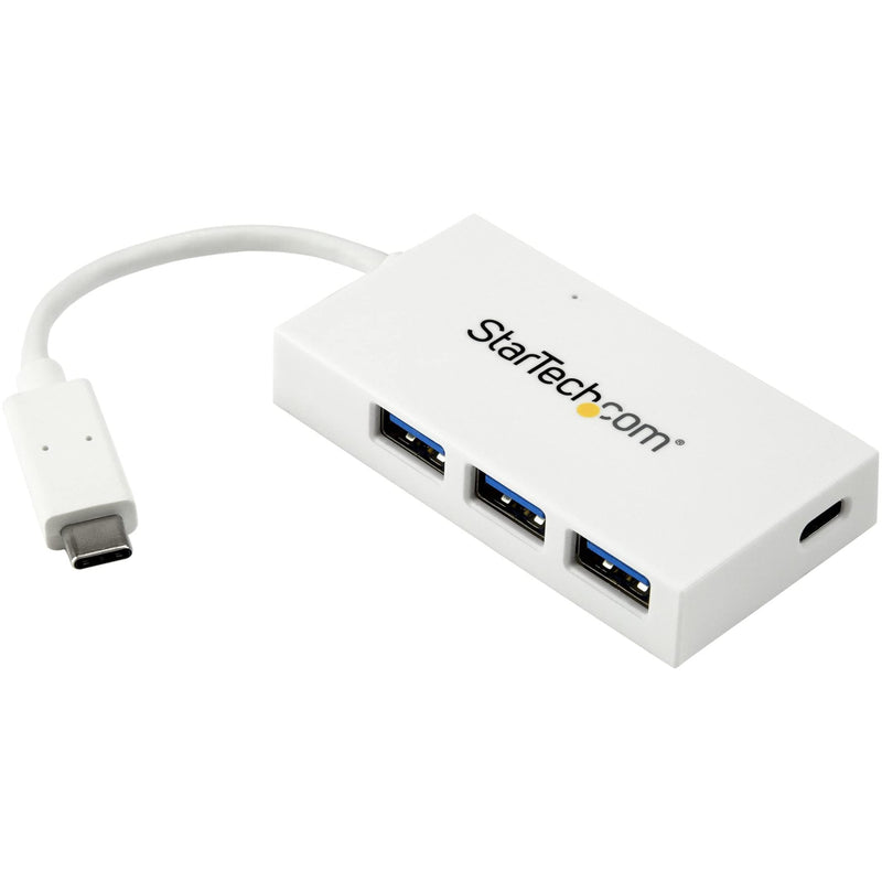 StarTech.com 4 Port USB C Hub with 1x USB-C & 3x USB-A Ports (SuperSpeed 5Gbps) - USB Bus Powered - Portable/Laptop USB 3.0 Adapter Hub - USB 3.1 Gen 1/USB 3.2 Gen 1 Type-C Hub - White (HB30C3A1CFBW