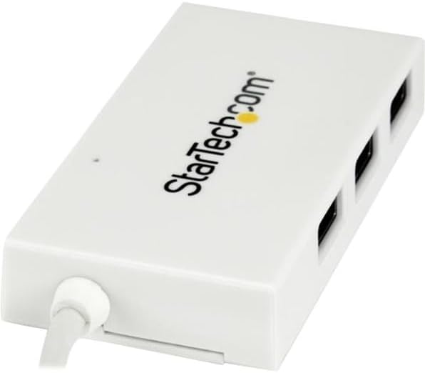 StarTech.com 4 Port USB C Hub with 1x USB-C & 3x USB-A Ports (SuperSpeed 5Gbps) - USB Bus Powered - Portable/Laptop USB 3.0 Adapter Hub - USB 3.1 Gen 1/USB 3.2 Gen 1 Type-C Hub - White (HB30C3A1CFBW