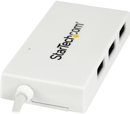 StarTech.com 4 Port USB C Hub with 1x USB-C & 3x USB-A Ports (SuperSpeed 5Gbps) - USB Bus Powered - Portable/Laptop USB 3.0 Adapter Hub - USB 3.1 Gen 1/USB 3.2 Gen 1 Type-C Hub - White (HB30C3A1CFBW