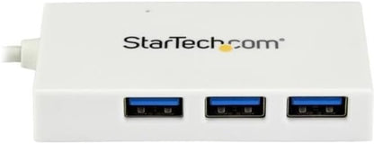 StarTech.com 4 Port USB C Hub with 1x USB-C & 3x USB-A Ports (SuperSpeed 5Gbps) - USB Bus Powered - Portable/Laptop USB 3.0 Adapter Hub - USB 3.1 Gen 1/USB 3.2 Gen 1 Type-C Hub - White (HB30C3A1CFBW
