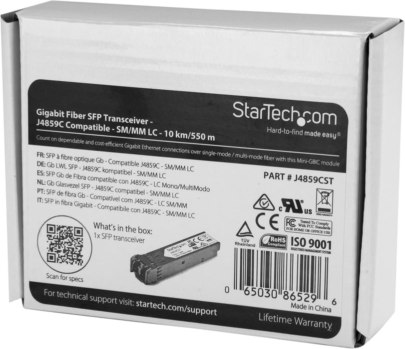 StarTech.com HP J4859C Compatible - HP Compatible Gigabit SFP - LC Fibre - 1000base-SX LFP Module - Single Mode SFP