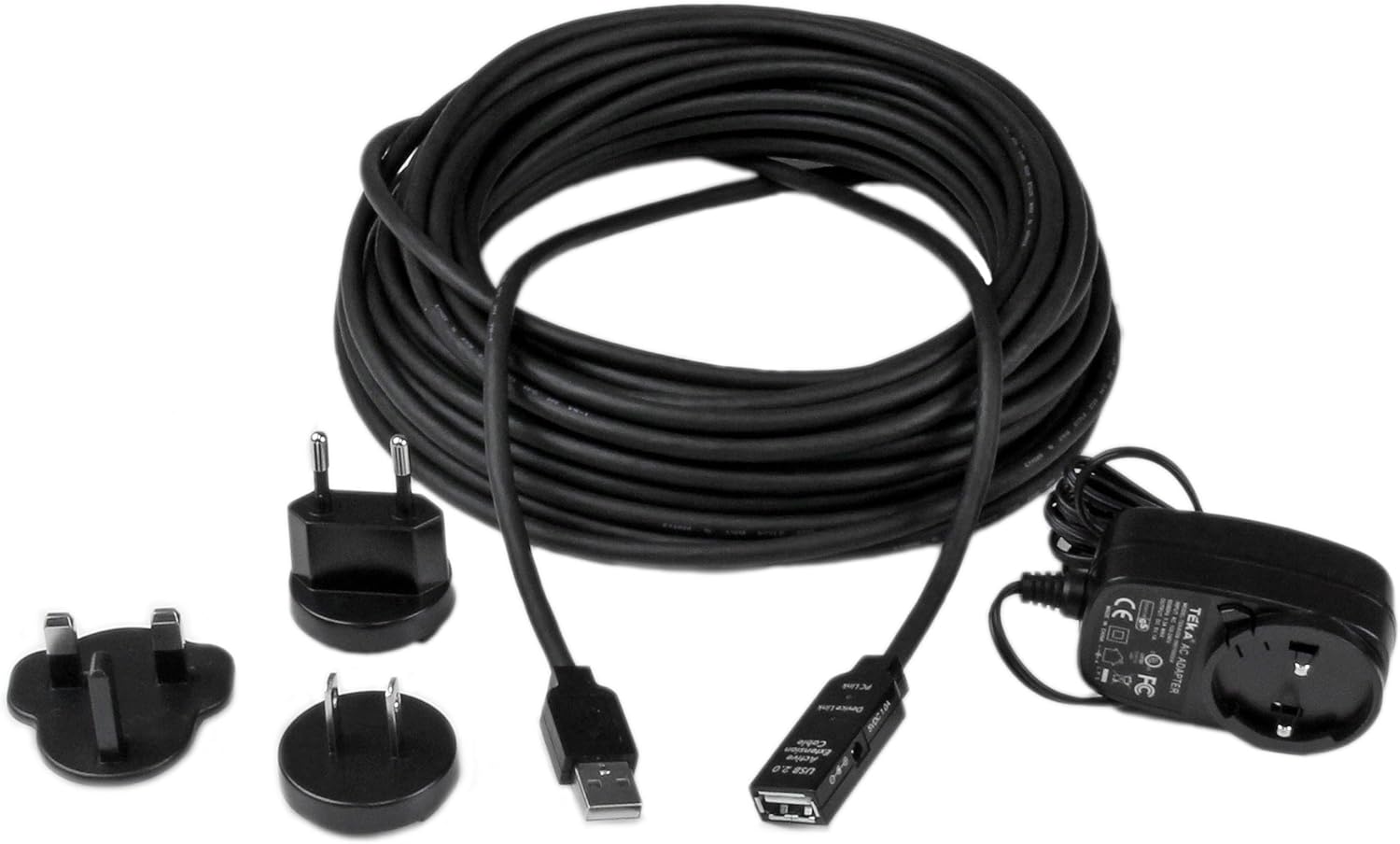 StarTech.com 10m USB 2.0 Active Extension Cable M/F - 10 meter USB 2.0 Repeater / Extender Cable USB A (M) to USB A (F) 10 m Black - 3 ft (USB2AAEXT10M