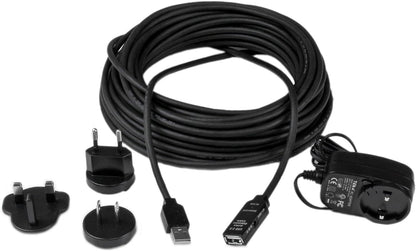 StarTech.com 10m USB 2.0 Active Extension Cable M/F - 10 meter USB 2.0 Repeater / Extender Cable USB A (M) to USB A (F) 10 m Black - 3 ft (USB2AAEXT10M