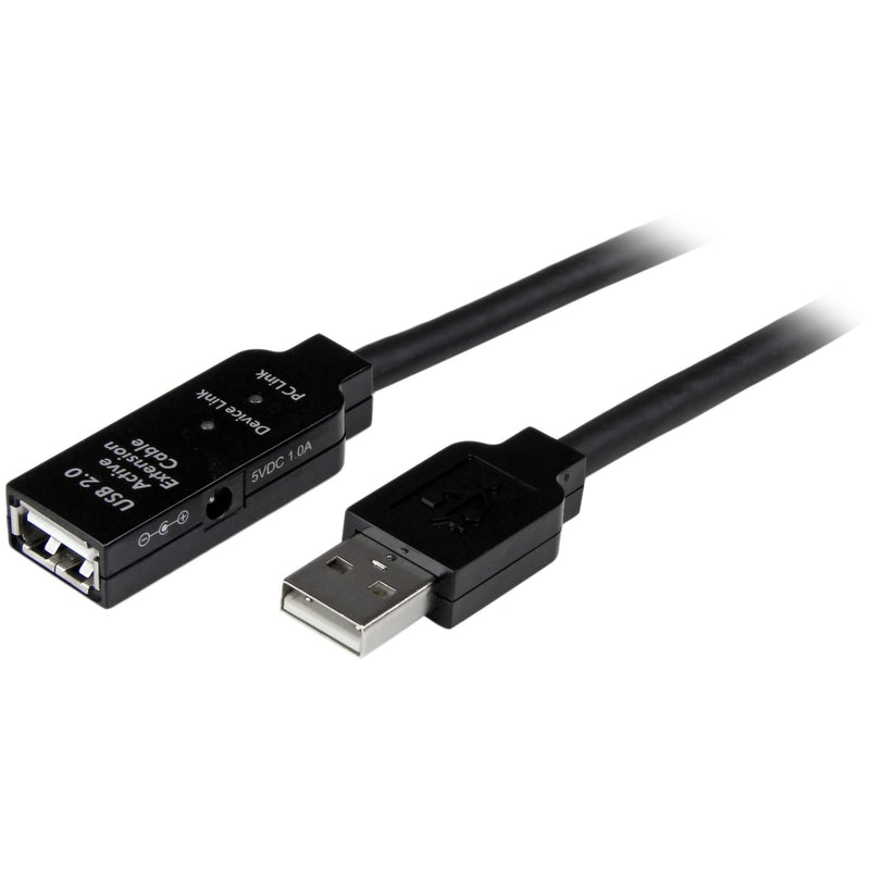 StarTech.com 10m USB 2.0 Active Extension Cable M/F - 10 meter USB 2.0 Repeater / Extender Cable USB A (M) to USB A (F) 10 m Black - 3 ft (USB2AAEXT10M