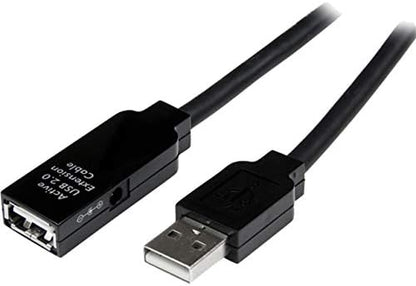 StarTech.com 10m USB 2.0 Active Extension Cable M/F - 10 meter USB 2.0 Repeater / Extender Cable USB A (M) to USB A (F) 10 m Black - 3 ft (USB2AAEXT10M