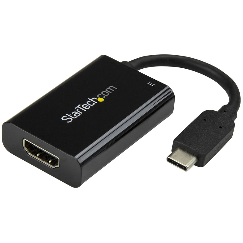 StarTech.com USB C to HDMI 2.0 Adapter with Power Delivery - 4K 60Hz USB Type-C to HDMI Display Video Converter - 60W PD Pass-Through Charging Port - Thunderbolt 3 Compatible - Black (CDP2HDUCP
