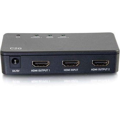 Legrand - C2G 2 Port HDMI Splitter, 4K UHD Signal Splitter, Black HDMI Splitter with Input to Output Splitter, 1 Count, C2G 41057