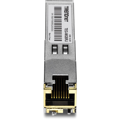 TRENDnet 1000BASE-T RJ-45 Kupfer SFP Modul, 100m (328 Fuß), Im laufenden Betrieb austauschbar, IEEE 802.3ab, Unterstützt Datenraten bis zu 1.25Gbps, TEG-MGBRJ