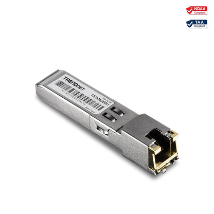 TRENDnet 1000BASE-T RJ-45 Kupfer SFP Modul, 100m (328 Fuß), Im laufenden Betrieb austauschbar, IEEE 802.3ab, Unterstützt Datenraten bis zu 1.25Gbps, TEG-MGBRJ