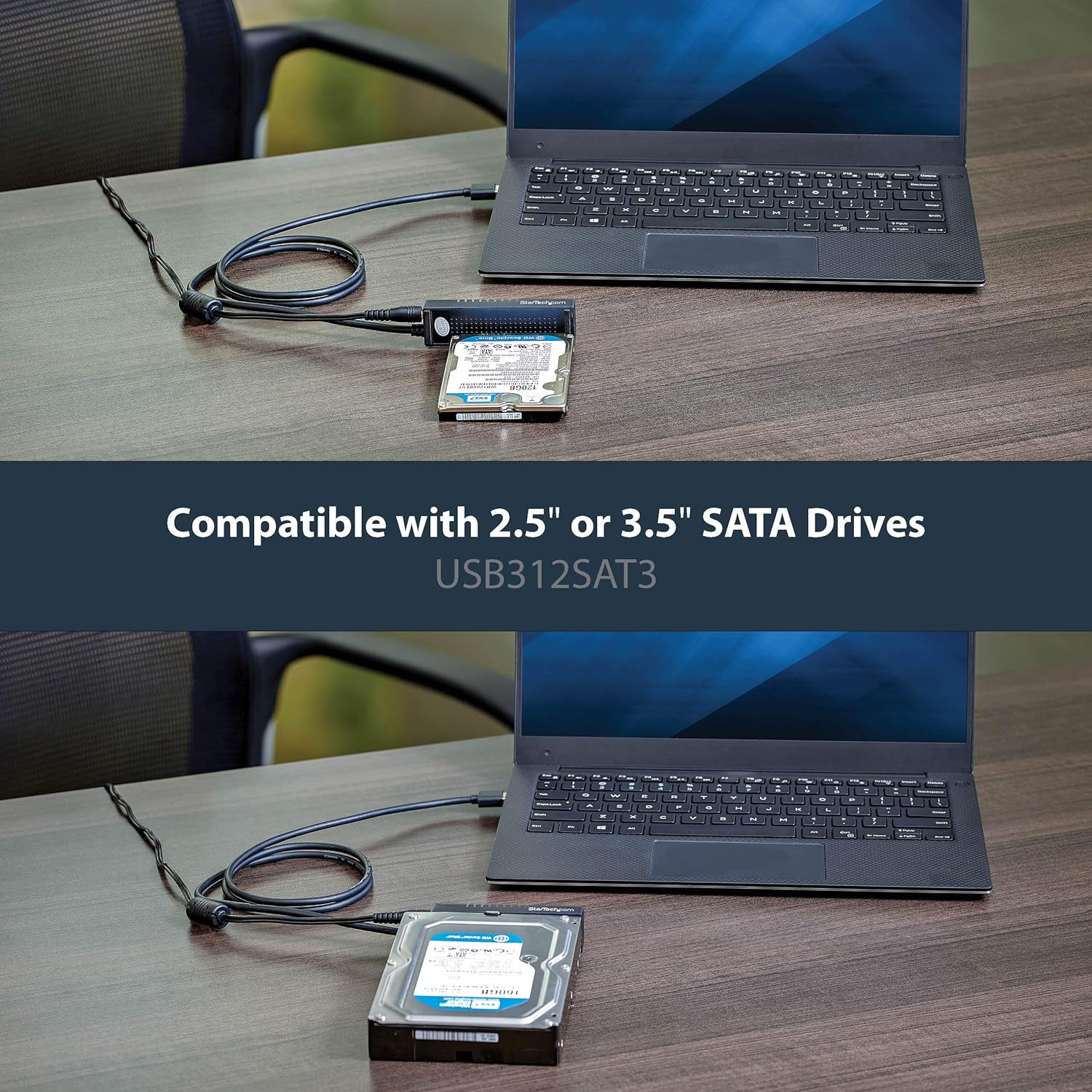 StarTech.com USB to SATA Adapter Cable - 2.5in and 3.5in Drives - USB 3.1 - 10Gbps - External Hard Drive Cable - Hard Drive Adapter Cable (USB312SAT3