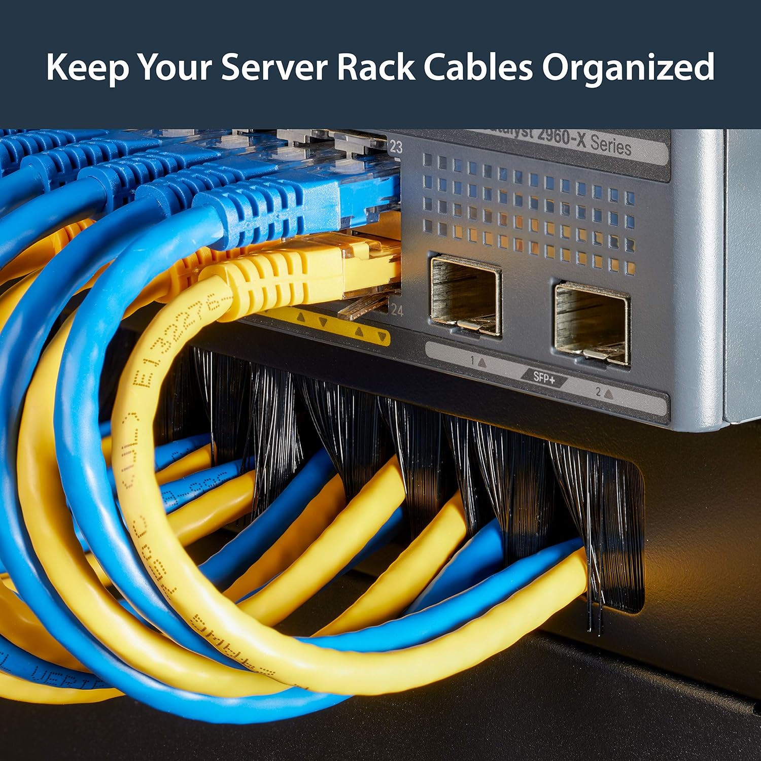 StarTech.com 1U High-density Brush Strip Cable Management Panel - Sturdy Steel Horizontal Data Centre Cable Management Panel (CMBRUSH1U