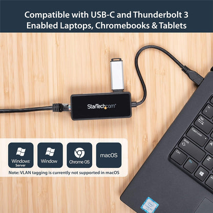 StarTech.com USB-C to Ethernet Gigabit Adapter - Thunderbolt 3 Compatible - USB Type C Network Adapter - USB C Ethernet Adapter (US1GC301AU