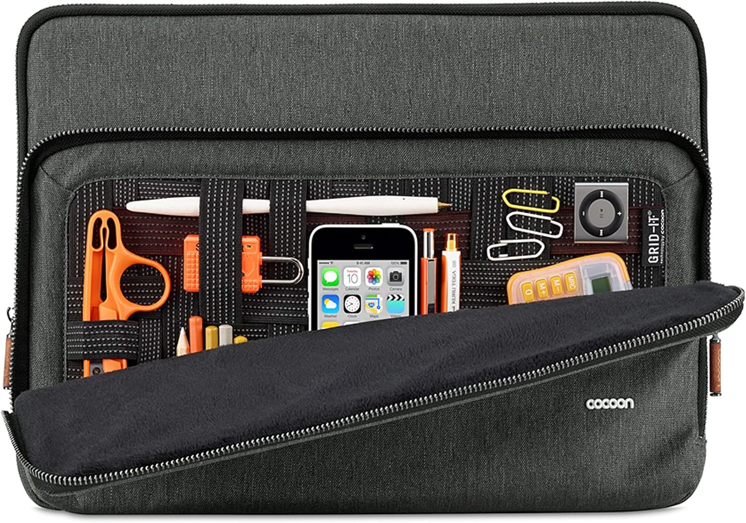 Cocoon MCS2301GF/V2 Graphite 13" Sleeve with Built-in Grid-IT!® Accessory Organizer (Graphite Gray
