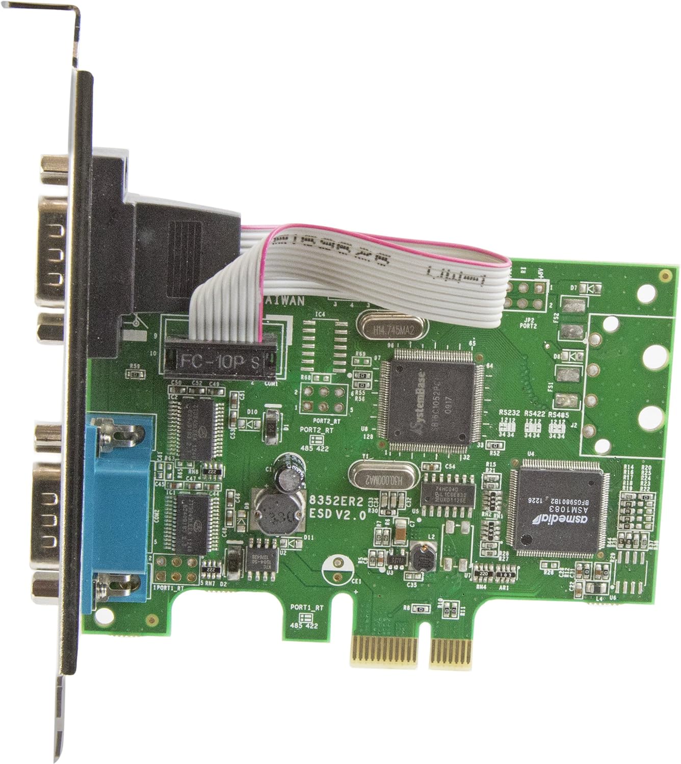 StarTech.com 2-Port PCI Express Serial Card with 16C1050 UART - RS232 Low Profile Serial Card - PCI Serial Card (PEX2S1050) ,Black 2 Port (SysBase) PCI Express