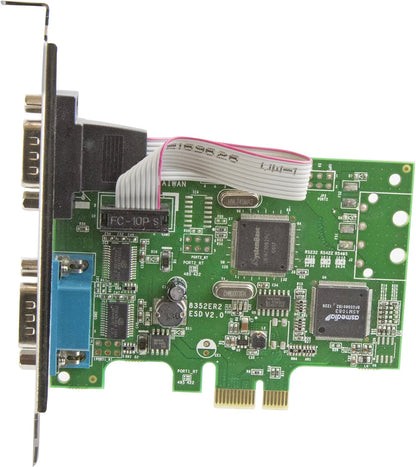 StarTech.com 2-Port PCI Express Serial Card with 16C1050 UART - RS232 Low Profile Serial Card - PCI Serial Card (PEX2S1050) ,Black 2 Port (SysBase) PCI Express