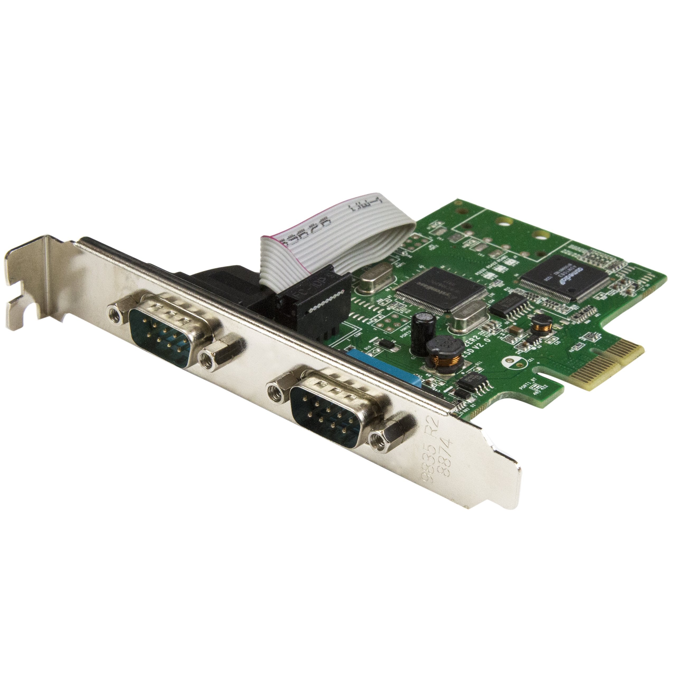 StarTech.com 2-Port PCI Express Serial Card with 16C1050 UART - RS232 Low Profile Serial Card - PCI Serial Card (PEX2S1050) ,Black 2 Port (SysBase) PCI Express
