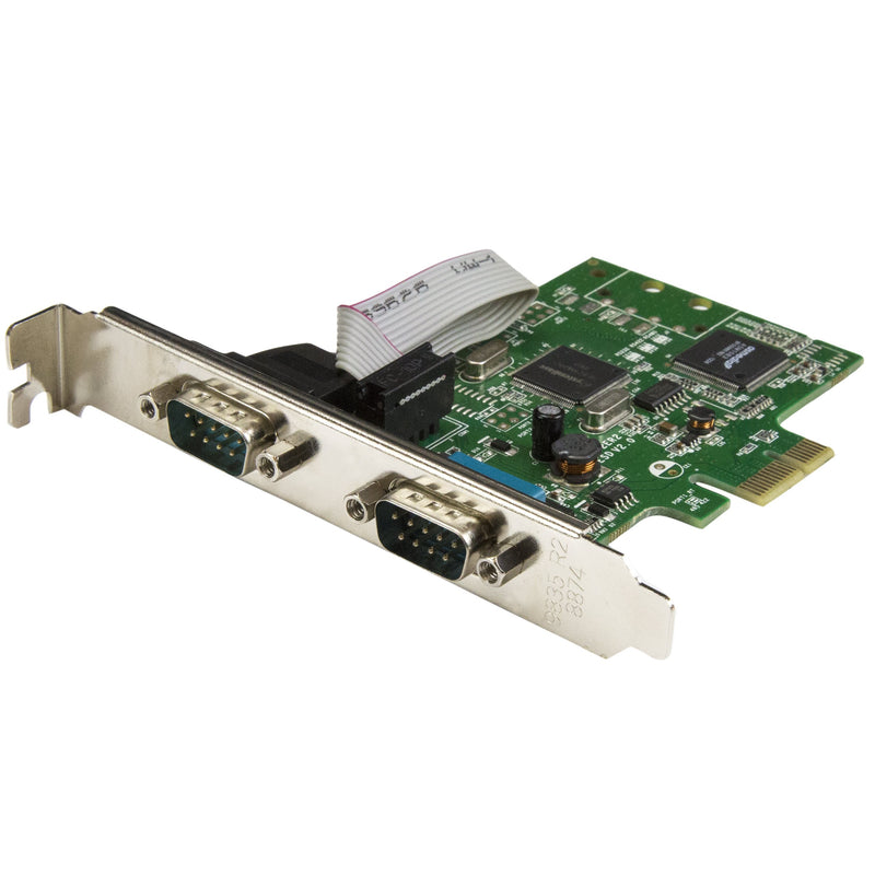 StarTech.com 2-Port PCI Express Serial Card with 16C1050 UART - RS232 Low Profile Serial Card - PCI Serial Card (PEX2S1050) ,Black 2 Port (SysBase) PCI Express