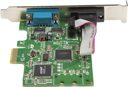 StarTech.com 2-Port PCI Express Serial Card with 16C1050 UART - RS232 Low Profile Serial Card - PCI Serial Card (PEX2S1050) ,Black 2 Port (SysBase) PCI Express