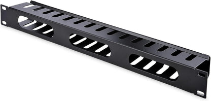 StarTech.com 1U Horizontal Finger Duct Rack Cable Management Panel with Cover - Server Rack Cable Duct - Rack Cable Organizer / Manager (CMDUCT1UX