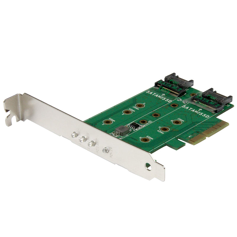 StarTech.com 3-port M.2 SSD (NGFF) Adapter Card - Supports 1x PCIe (NVMe) M.2 SSD, 2x SATA III M.2 SSDs - PCIe 3.0 Adapter (PEXM2SAT32N1
