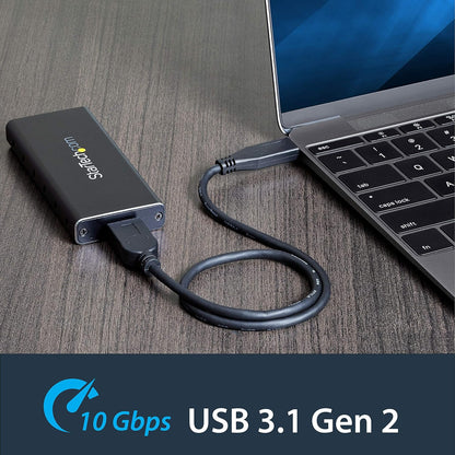 StarTech.com M.2 SSD Enclosure for M.2 SATA SSDs - USB 3.1 (10Gbps) with USB-C Cable - External Enclosure for USB-C Host - Aluminum (SM21BMU31C3